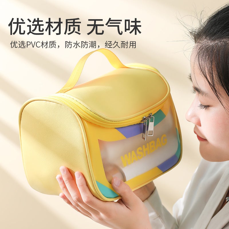 New Arc Wash Bag Waterproof Travel Portable Cosmetic Storage Bag Fashion Pvc Cosmetic Bag Curved Bag - Image 4